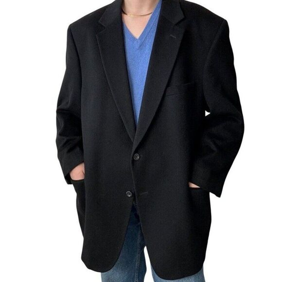 Jos A Bank Unisex Dark Gray 100% Cashmere 2 button Sport Coat Blazer 48R - Picture 7 of 11